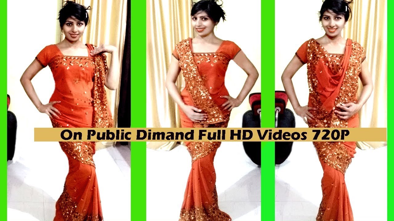 How To Wear Mermaid Fish Cut Saree On Public Demand Again Hd 720p
