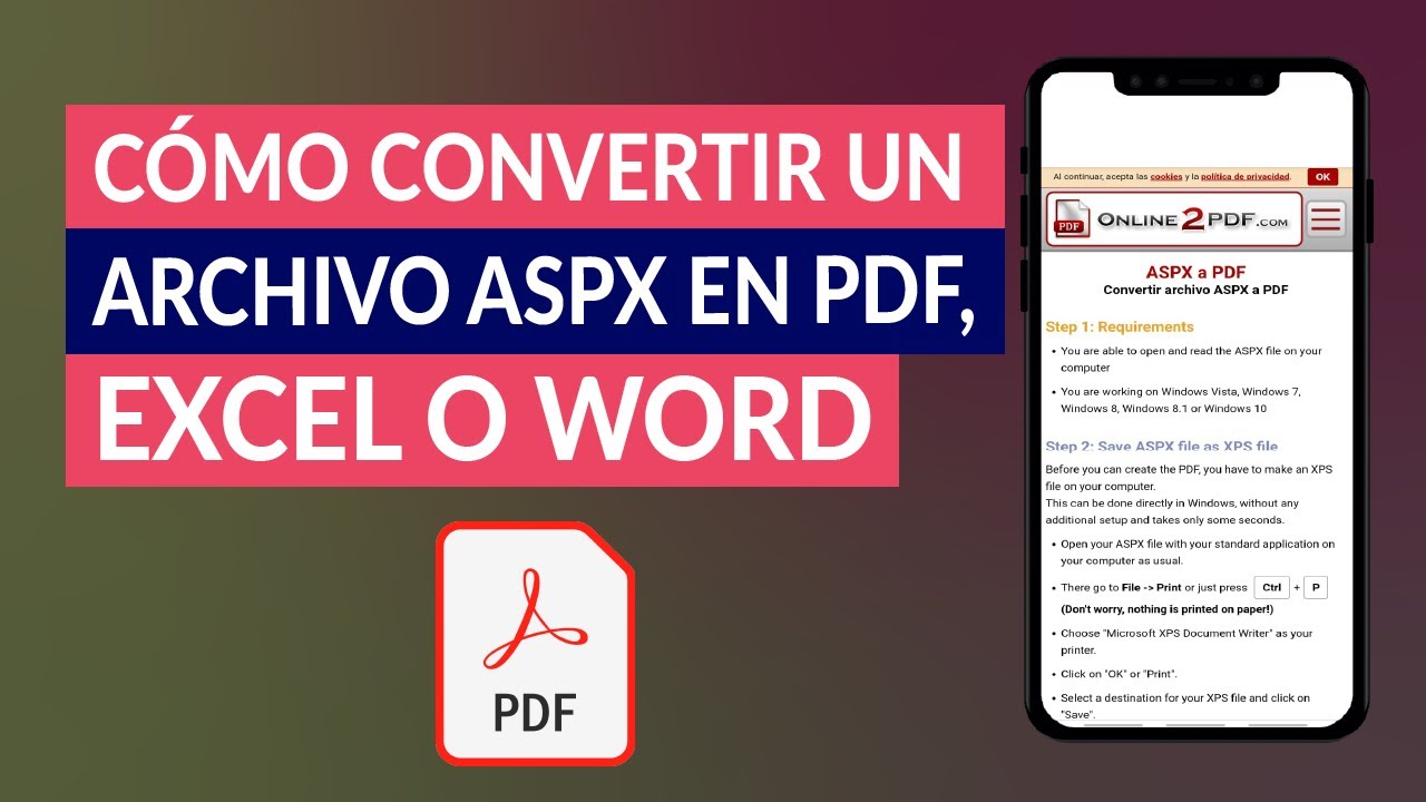 cómo Competencia va a decidir Cómo Abrir o Convertir un Archivo ASPX en PDF, Excel o Word - Fácil y  Rápido - YouTube
