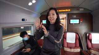 Inside the driver's cabin of China's Fuxing bullet train