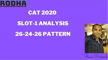 CAT 2020 SLOT - 1 ANALYSIS I CAT 2020 Preparation I Tough Paper