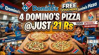 Full 4 DOMINOS PIZZA for ₹21😋 | Domino's coupon code today | Domino's Pizza offer | Domino's pizza off... Update