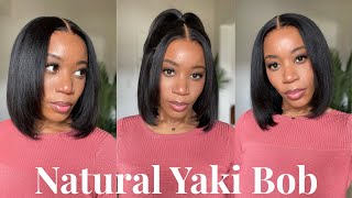 Natural Bob Wig Under $100! Ready-to-Wear 7x5 Layered Yaki Bob | Beginner Friendly | Nadula Hair