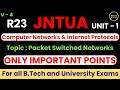PACKET SWITCHED NETWORKS | R23 CN&IP | UNIT - 1 | B.TECH | JNTUA, JNTUK, JNTUH | UNDER 10 MINS |
