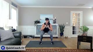 Kettlebell Squat with Knee Up Twist | Exercise Demo | Coaching Software | QuickCoach screenshot 5