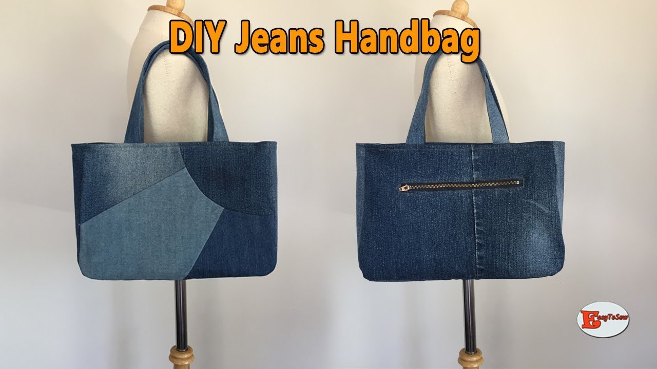 DIY JEANS HANDBAG | RECYCLE JEANS BAG | DIY BAG OUT OF OLD JEANS | BAG ...