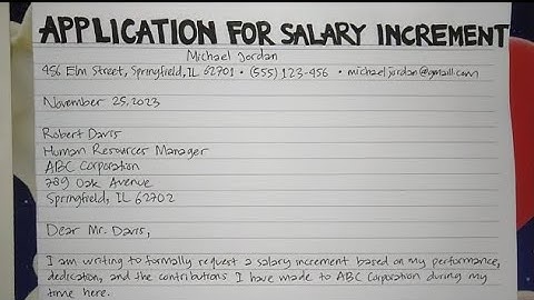 Letter for annual review of salary