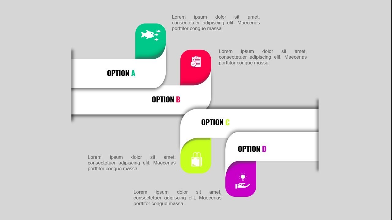 Create 4 Step curved 3D effect infographic slide/PowerPoint Presentation/Graphic Design/Free PPT