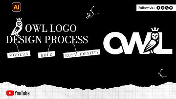 How To Design a Text Based OWL Logo Using Negative Space in Adobe Illustrator | Logo Design Steps