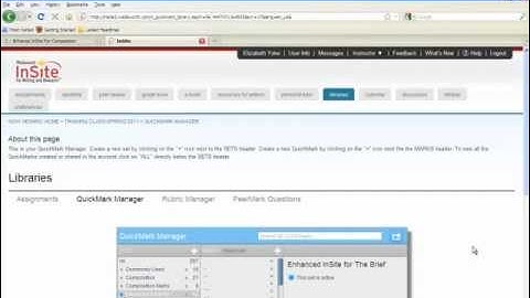 Creating QuickMark Sets in Enhanced InSite: For Instructors