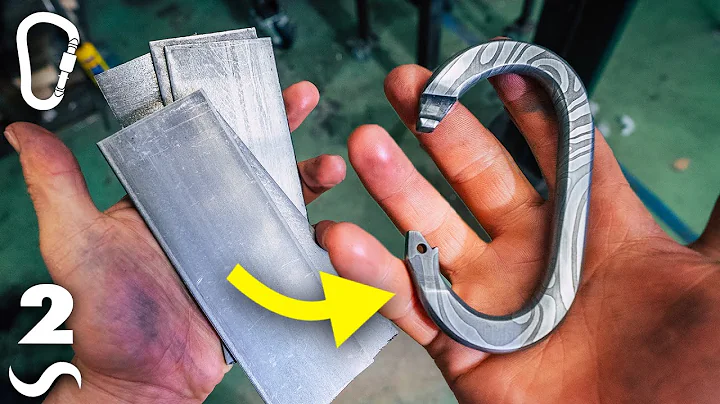 Making a Homemade CARABINER from Damascus Steel! P...