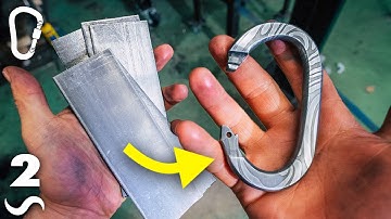 Making a Homemade CARABINER from Damascus Steel! Part 2
