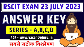 RSCIT Answer key today RSCIT answer key 23 July 2023 RSCIT 23 July 2023 Answerkey | RSCIT Answerkey