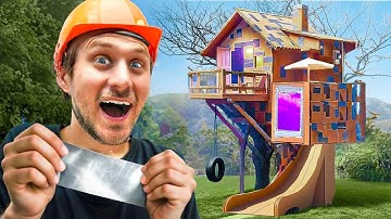 Overnight in Cardboard Treehouse!