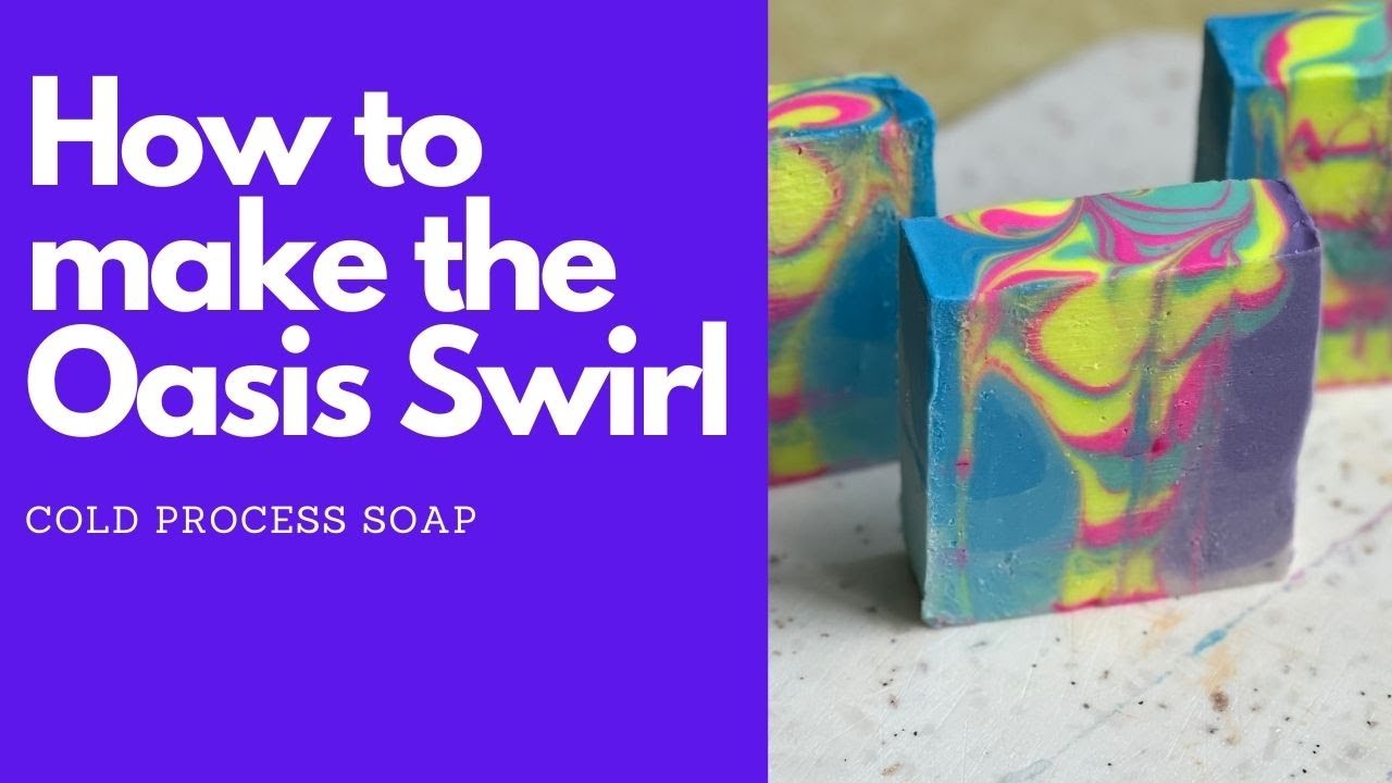 How to do the oasis swirl technique cold process soap making - YouTube