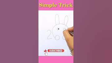 How To Draw A Rabbit From Numbers 200 #shorts #shortvideo #tricks #trick #drawing #art #rabbit