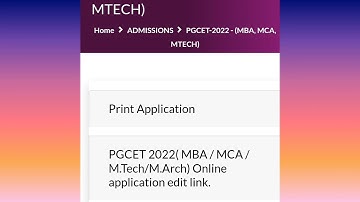 Pgcet 2022 aspirants "Print your application form "
