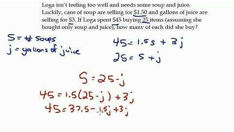 Word Problems Involving Systems of Linear Equations
