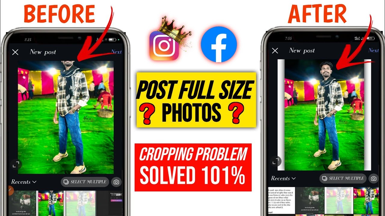 Full Size Photo Instagram & Facebook par post karo — bina crop ke | Cropping Problem Solution