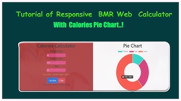 Learn Tutorial Responsive BMR Calories Calculator | javascript html bootstrap & Nutration Pie chart