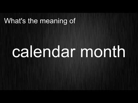 वीडियो: कैलेंडर माह पर मतलब?