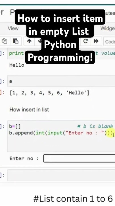 Inserting List in Python Programming | Intelligence Logic #shorts #ai ...