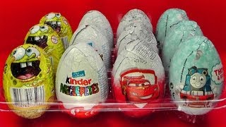 12 Surprise Eggs 4 Kinder Surprise 4 Cars 2 4 Thomas 4 Spongebob