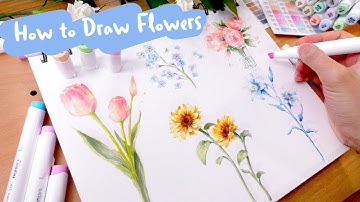 How To Draw Flowers Using Ohuhu Markers