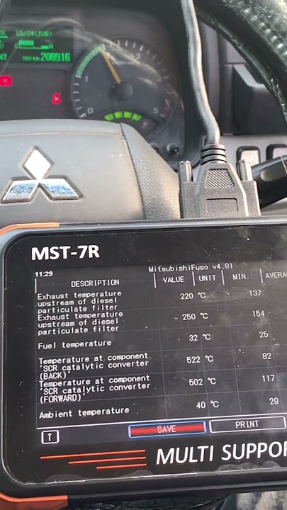 Mitsubishi canter 4p10 engine perform DPF regeneration Using scan tool. #ssw #japan #mechanic