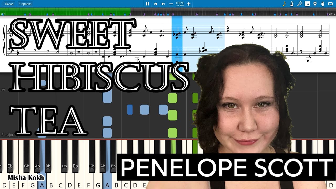 Penelope Scott - Sweet Hibiscus Tea Piano Tutorial Sheets MIDI Synthesia Ch...