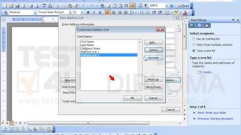 Create a new recipient list with the selected recepients with the following fields:   First...