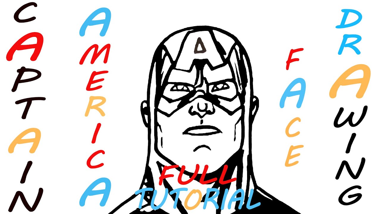 DRAWING TUTORIALFULL How to Draw CAPTAIN AMERICA Face