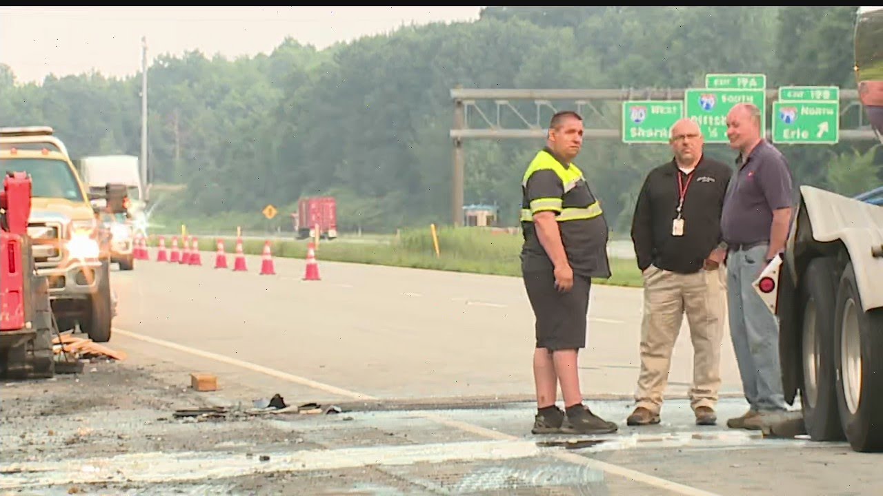 School bus, tanker crash on I-80 in Mercer County - YouTube