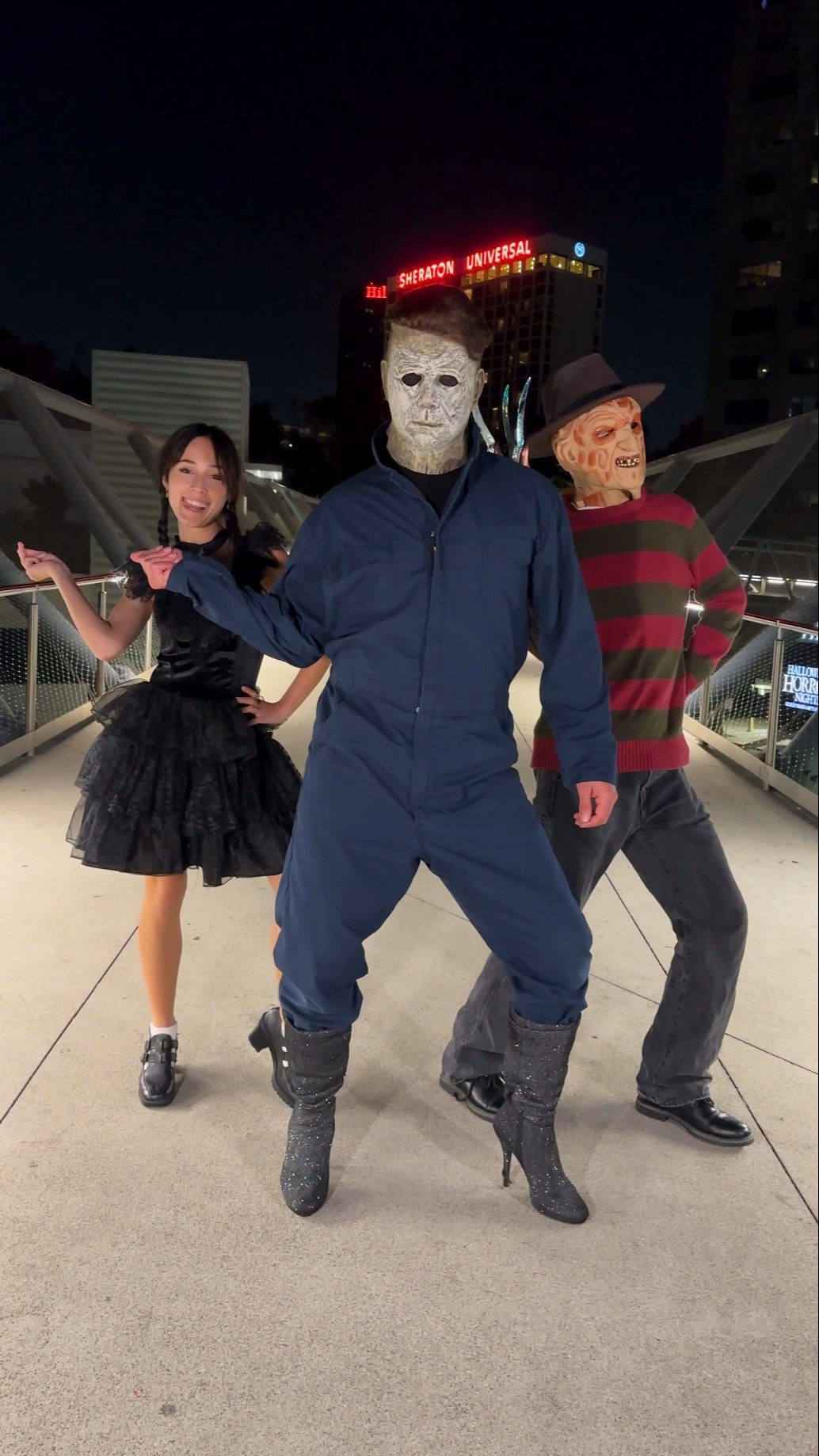 STRIKE THE POSE! Merrick @michaelslayers @AndraGoganRo #Halloween #vogue #Halloween #skit