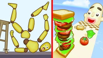 Ragdoll Break Vs Sandwich Runner All Max Levels Android ASMR Gameplay 