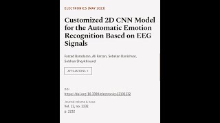 Customized 2D CNN Model for the Automatic Emotion Recognition Based on EEG Signals | RTCL.TV