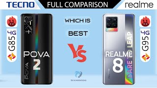 Tecno POVA 2 VS Realme 8 4G Full Comparison G85 vs G95 which is Best