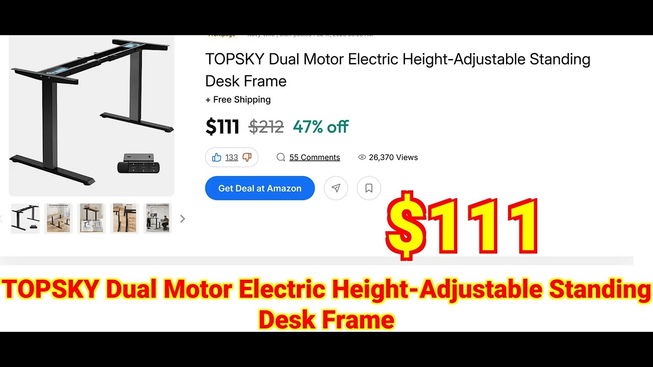 2026-02-23 TOPSKY Dual Motor Electric Height-Adjustable Standing Desk Frame