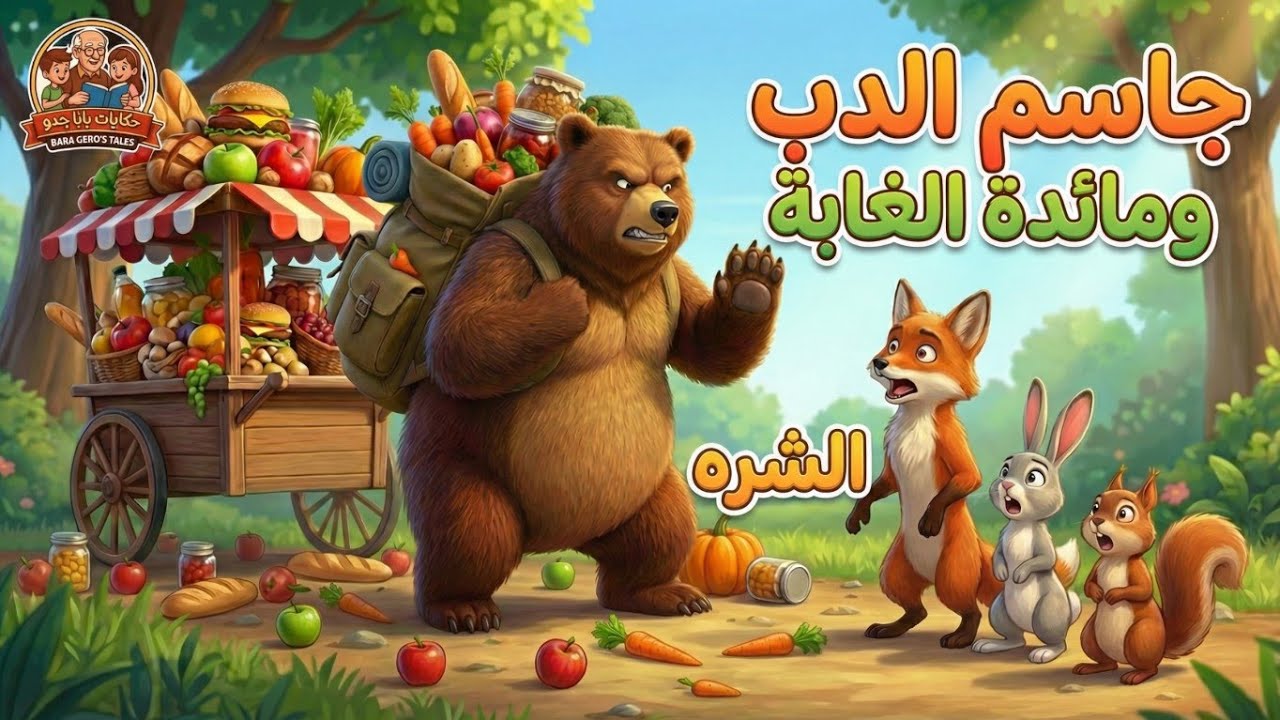 جاسم الدب و مائدة الغابة | الشره | حكايات بابا جدو