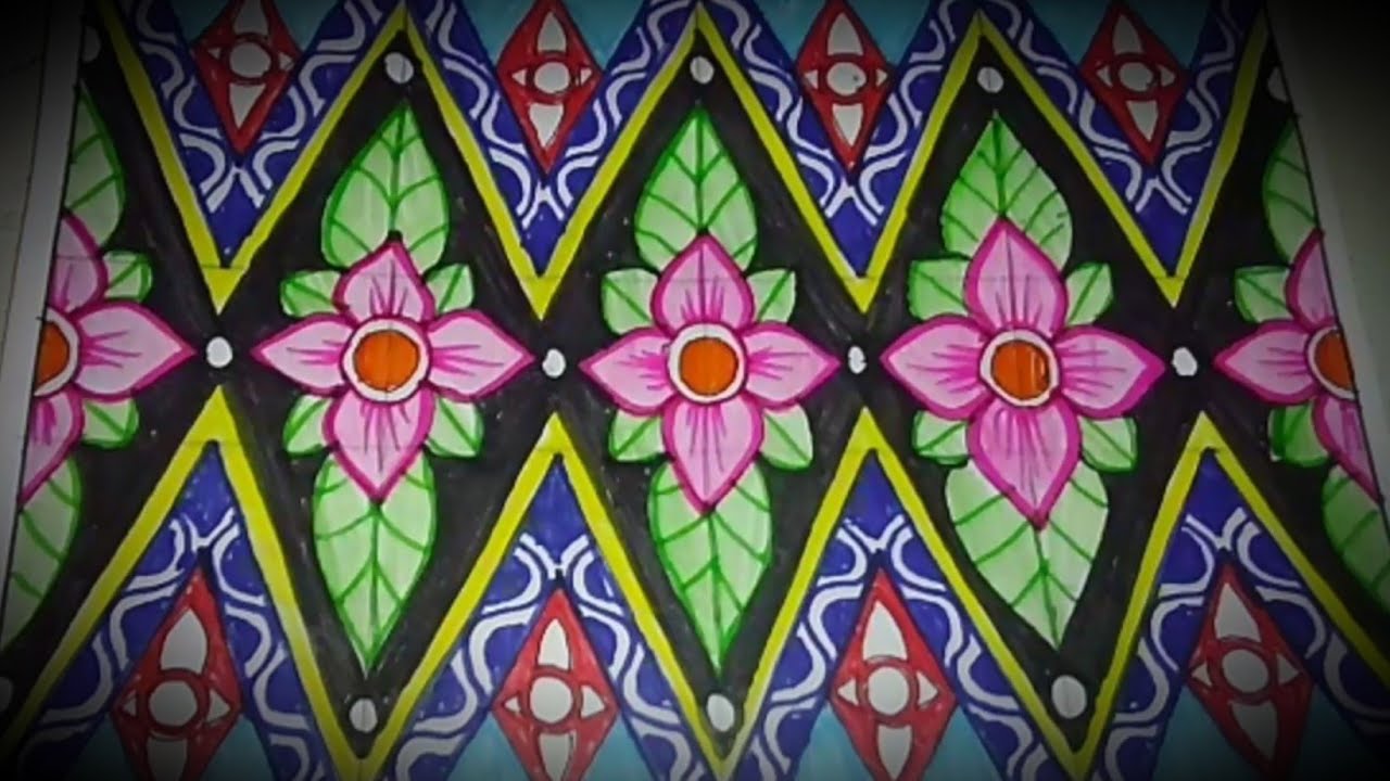 Menggambar batik  motif bunga  mudah lho YouTube