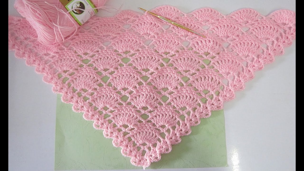 ถักผ้าคลุมไหล่ #ลายที่6