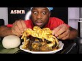 Mukbang Asmr Seafood Okro,Crab,Snails,Prawns,FishBone&Leaf pound/African Mukbang/Asmr fufu