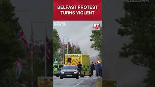 Kicks And Punches Caught On Camera As Belfast Protest Turns Chaotic After Knife Attack #shorts