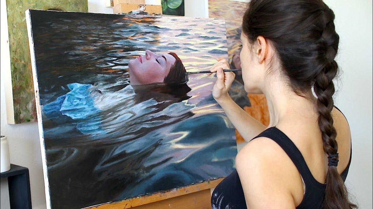 Oil Painting Time Lapse | Floating In Sunset Waters