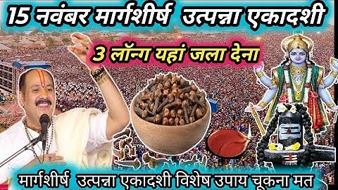 15 नवंबर शनिवार उत्पन्ना एकादशी व्रत के दिन 3 लौंग वाला उपाय जरुर करे | Pradeep Ji Mishra 🕉️🙏