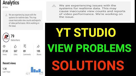 we are experiencing issues with the systems for realtime data yt studio | real time data problem