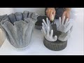 Fresh Ideas For Cement Pot Using Cloth And Gloves