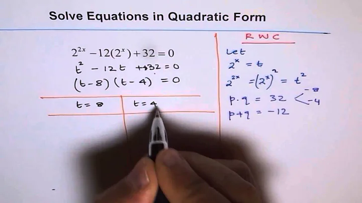 Solve Exponential Equations in Quadratic Form - EDEXCEL - GCSE - SAT