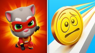 Talking Tom Hero Dash Vs Coin Rush - Gameplay Speed Battle - Tom Vs all Bosses Gameplay / iOS screenshot 1