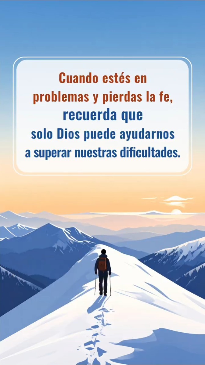 Cuando estés en problemas y pierdas la fe, recuerda que solo Dios puede ayudarnos a superar nuestras dificultades.