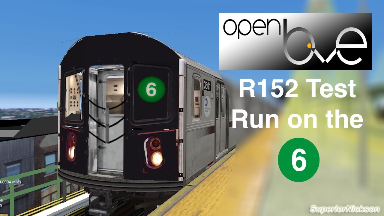 [Old R152] OpenBVE NYC Subway: R152 (6) Train Test Run Timelapse - YouTube
